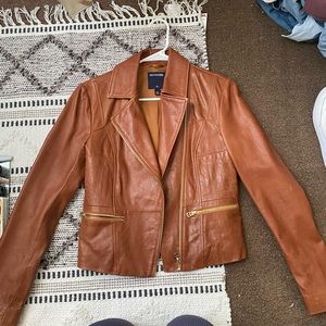 True religion leather jacket.